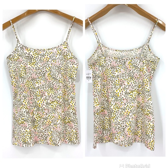 2/$25 Ann Taylor LOFT Outlet Women's Cotton Stretch Floral Camisole Tank, Medium - Picture 11 of 16